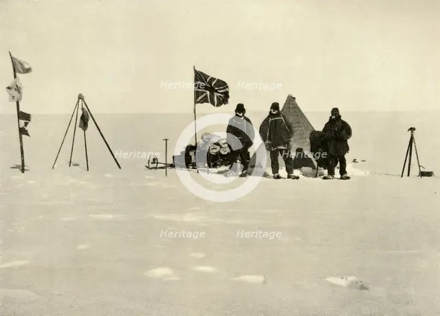 'The Christmas Camp on the Plateau', December 1908, (1909). Artist: Ernest Shackleton.