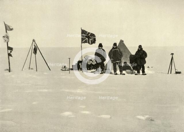 'The Christmas Camp on the Plateau', December 1908, (1909). Artist: Ernest Shackleton.