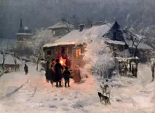 The Christmas carol in the Ukraine. Artist: Pimonenko, Nikolai Kornilovich (1862-1912)