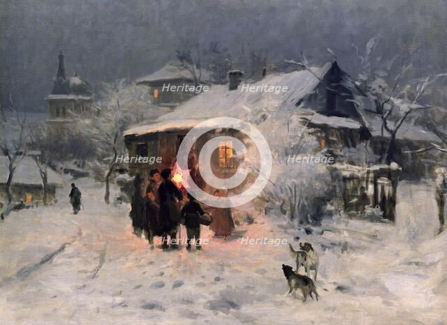 The Christmas carol in the Ukraine. Artist: Pimonenko, Nikolai Kornilovich (1862-1912)
