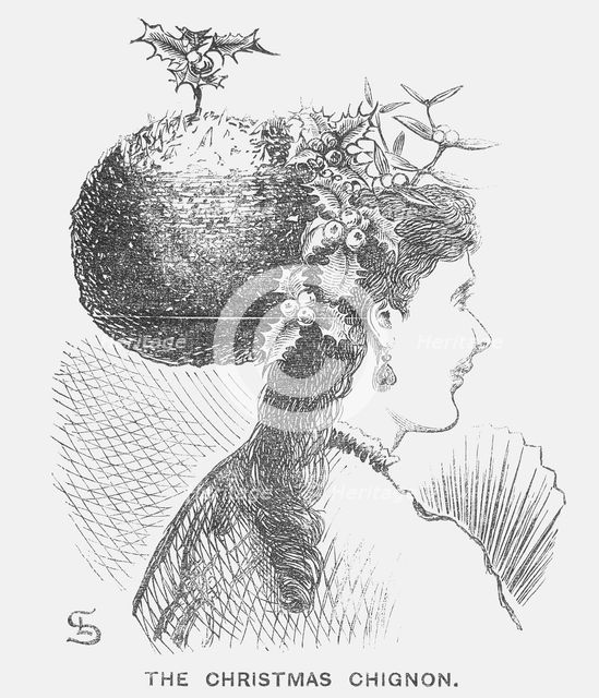 'The Christmas Chignon', 1867. Creator: Edward Linley Sambourne.