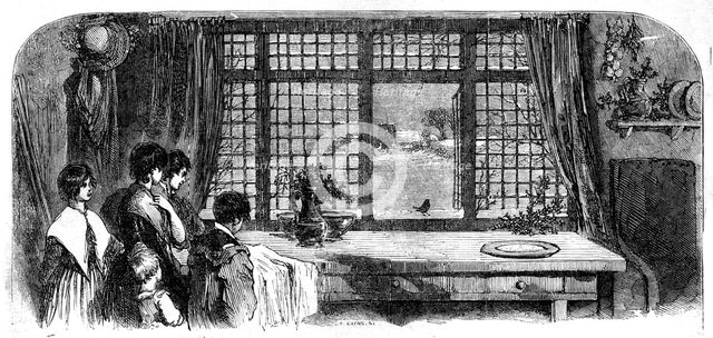 The Christmas Guest, 1854. Creator: Edmund Evans.