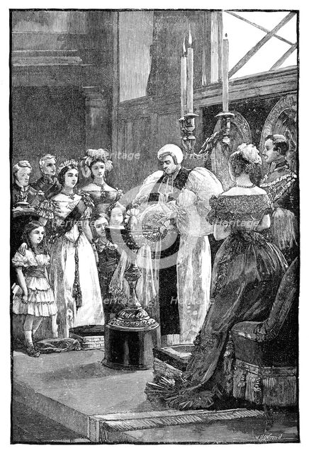 The christening of Princess Louise, c1848, (1900).Artist: William Heysham Overend