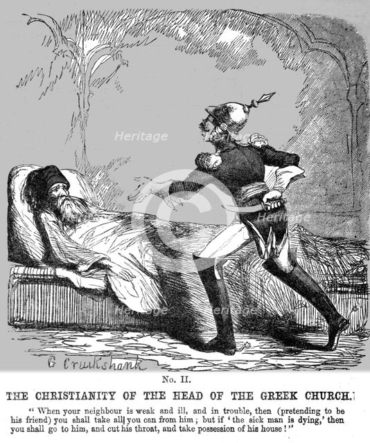 'The Christianity of the Head of the Greek Church', 1854. Creator: George Cruikshank.