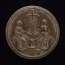 The Church and Paganism Beside the Fountain of Life [reverse], 1402/1413. Creator: Unknown