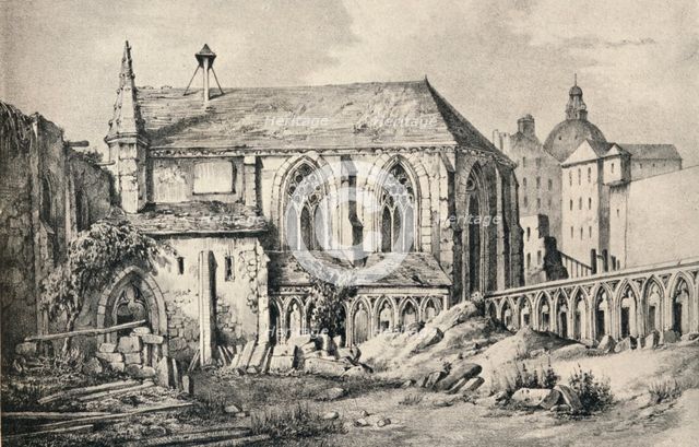 'The Church and the Cloister of the College of Cluny in 1824', 1915. Artist: Unknown.