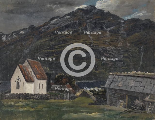 The Church at Ullensvang in Hardanger, probably 1835. Creator: Knud Baade.