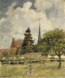 The Church at Eragny, 1884. Creator: Camille Pissarro