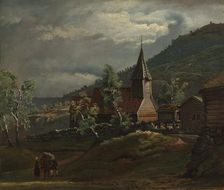 The Church at Gaupne in Sogn, c1830-1879. Creator: Knud Baade