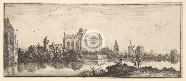 The church by the water, 1625-77. Creator: Wenceslaus Hollar.