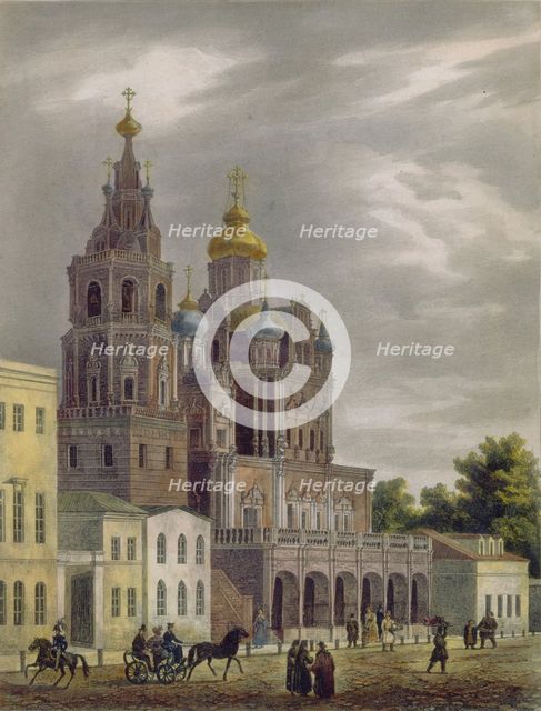 The Church of the Dormition of the Theotokos at the Pokrovka Street in Moscow, 1825. Artist: Cadolle, Auguste Jean Baptiste Antoine (1782-1849)