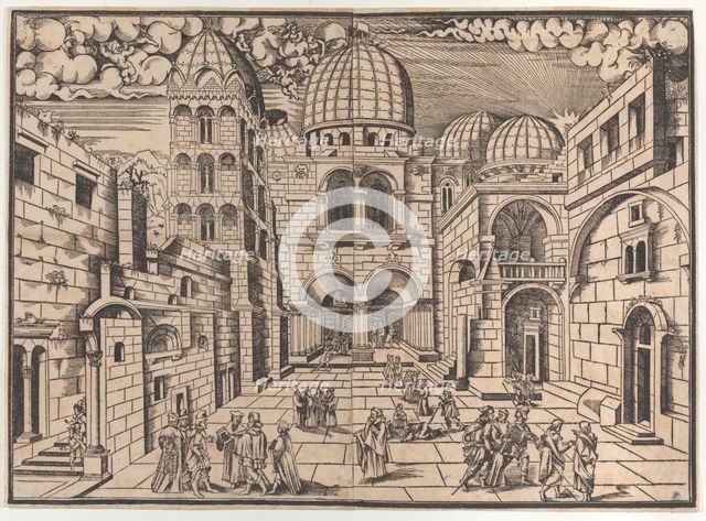 The Church of the Holy Sepulchre, Jerusalem, ca. 1546. Creator: Domenico dalle Greche.