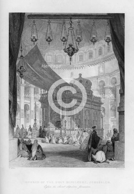 The Church of the Holy Sepulchre, Jerusalem, Israel, 1841.Artist: H Griffiths