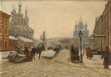 The Church of the Nativity of the Theotokos on Putinki and the Passion (Strastnoy) Monastery, 1895. Creator: Bouchard, Paul Louis (1853-1937)