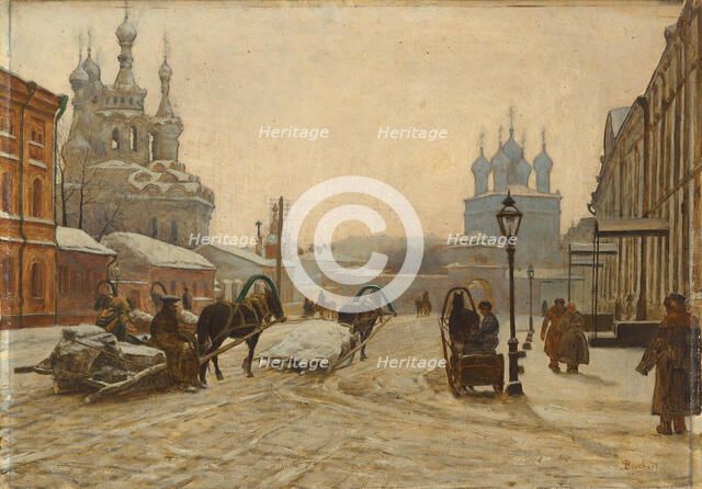 The Church of the Nativity of the Theotokos on Putinki and the Passion (Strastnoy) Monastery, 1895. Creator: Bouchard, Paul Louis (1853-1937).