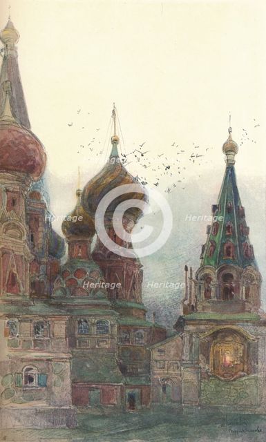'The Church of Vasili Blazhenni, Moscow', c1900, (1905). Artist: Georges Kossiakoff.