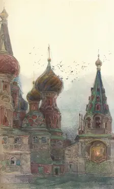 The Church of Vasili Blazhenni, Moscow c1900, (1905). Artist: Georges Kossiakoff