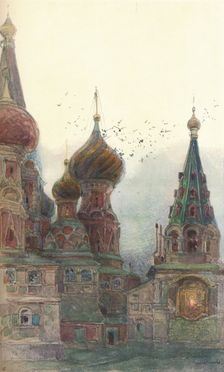 The Church of Vasili Blazhenni, Moscow c1900, (1905). Artist: Georges Kossiakoff