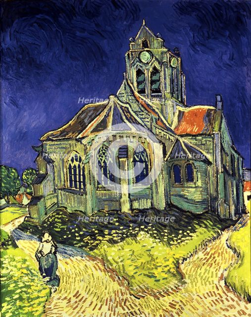  'The Church of Auvers - sur - Oise', 1890, by Vincent Van Gogh.