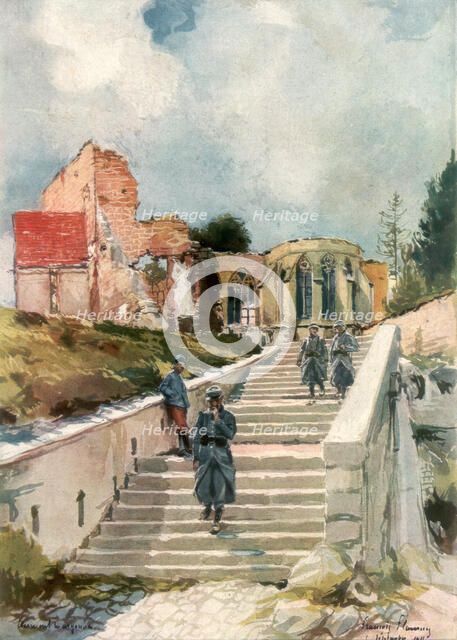 'The Church of Clermont-en-Argonne', France, 1915, (1926).Artist: Francois Flameng