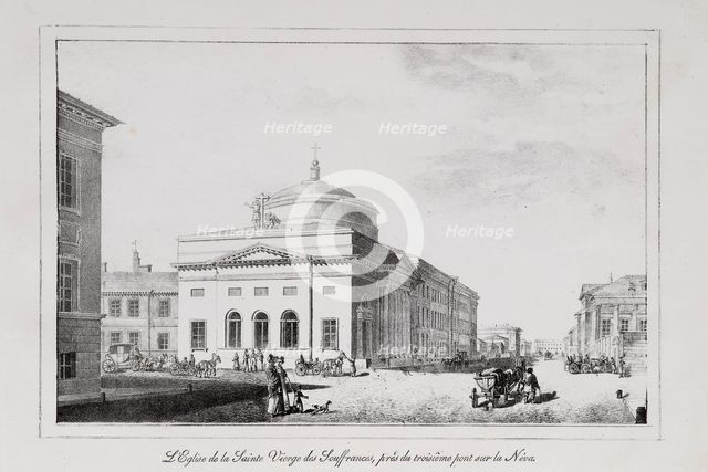 The Church of Joy of all who sorrow (Series Views of Saint Petersburg), 1820s. Artist: Pluchart, Alexander (1777-1827)