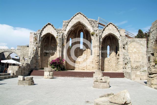 The Church of Our Lady of the Burgum, Crusader City, Rhodes, Greece. Creator: Samuel Magal.
