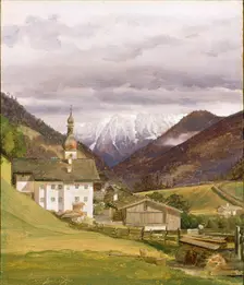 The Church of Ramsau, 1832. Artist: Wilhelm Bendz
