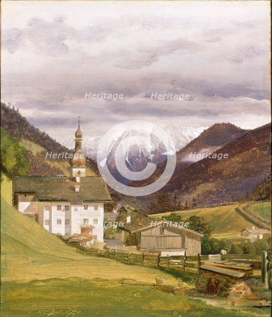 The Church of Ramsau, 1832. Artist: Wilhelm Bendz.