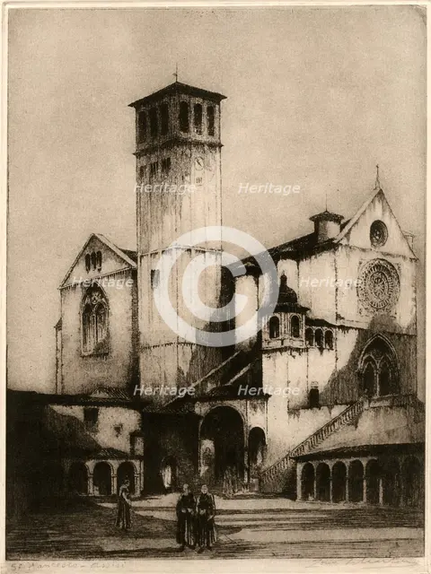 The Church of San Francesco, Assisi, Italy, 1926.Artist: Louis Wherter