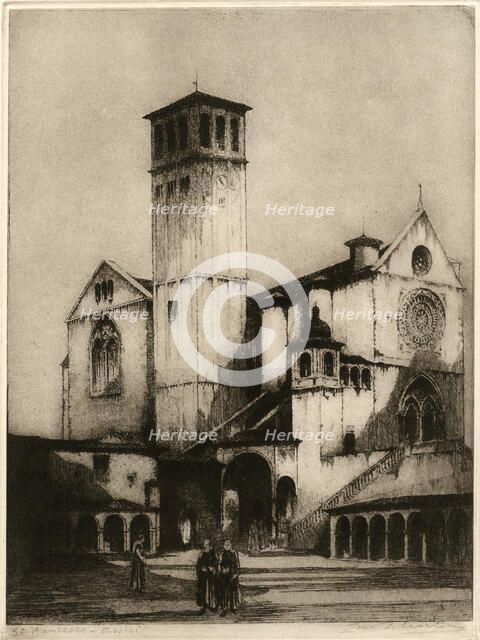 The Church of San Francesco, Assisi, Italy, 1926.Artist: Louis Wherter
