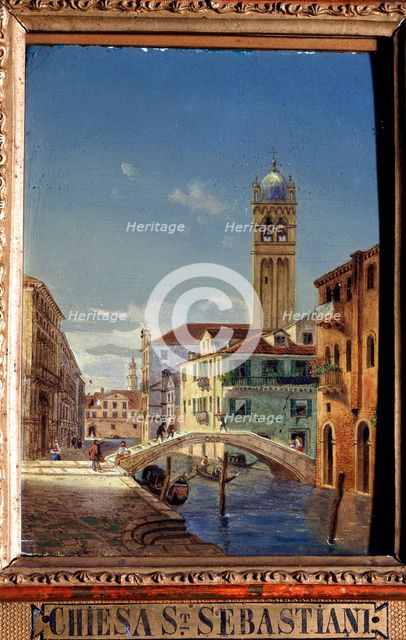 'The Church of San Sebastiano', 19th century.  Artist: Victor Adam