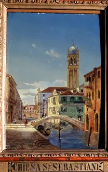 The Church of San Sebastiano 19th century. Artist: Victor Adam