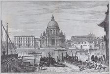 The church of Santa Maria della Salute seen across the water with gondolas in the foregrou..., 1741. Creator: Michele Marieschi