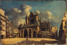 The church of Saint-Germain-l'Auxerrois, around 1840, current 1st arrondissement, c1835-1845. Creator: Unknown