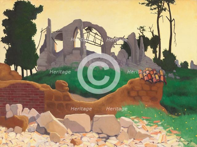 The Church of Souain, 1917. Creator: Félix Vallotton.