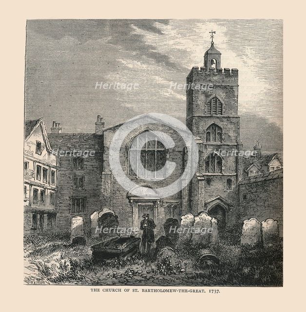 The Church of St, Bartholomew-the-Great, 1737. Artist: Unknown