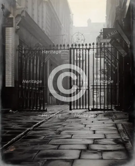 The church of St Bartholomew the Great and surrounding area; iron gates leading to..., 1909 Creator: GW Miller.