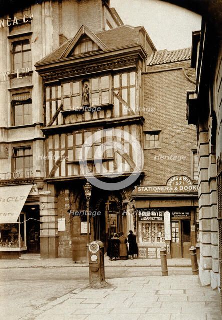The church of St Bartholomew the Great and surrounding area; the entrance to the church... Creator: Rev CF Fison.