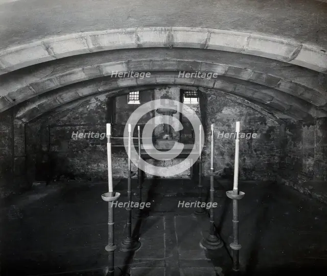 The church of St Bartholomew the Great; interior of the crypt..., c1900s. Creator: WF Taylor.