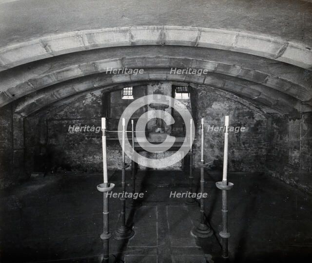 The church of St Bartholomew the Great; interior of the crypt..., c1900s. Creator: WF Taylor.