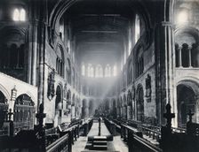 The church of St Bartholomew the Great; interior view facing East, 1902. Creator: Unknown