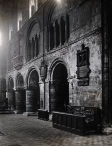 The church of St Bartholomew the Great: interior view showing the ground arcade..., c1902. Creator: Emery Walker