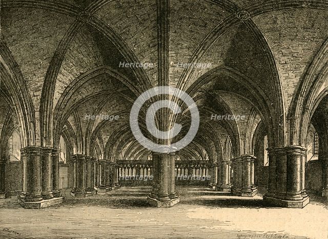 'The Church of St. Faith, The Crypt of Old St. Paul's, from a view by Hollar', (1897).  Creator: Unknown.