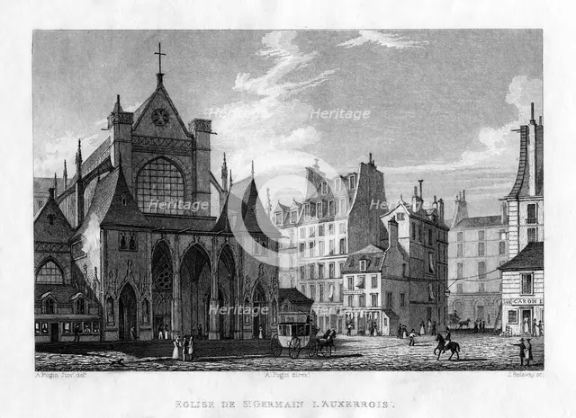 The church of St Germain l'Auxerrois, Paris, France, c1830. Artist: J Redway