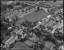 The Church of St James, the cricket ground and West Street area, Congleton, Cheshire, c1930s. Creator: Arthur William Hobart