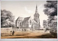 The Church of St John of Jerusalem, Hackney, London, c1850. Artist: CJ Greenwood