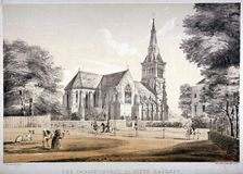 The Church of St John of Jerusalem, Hackney, London, c1850. Artist: CJ Greenwood