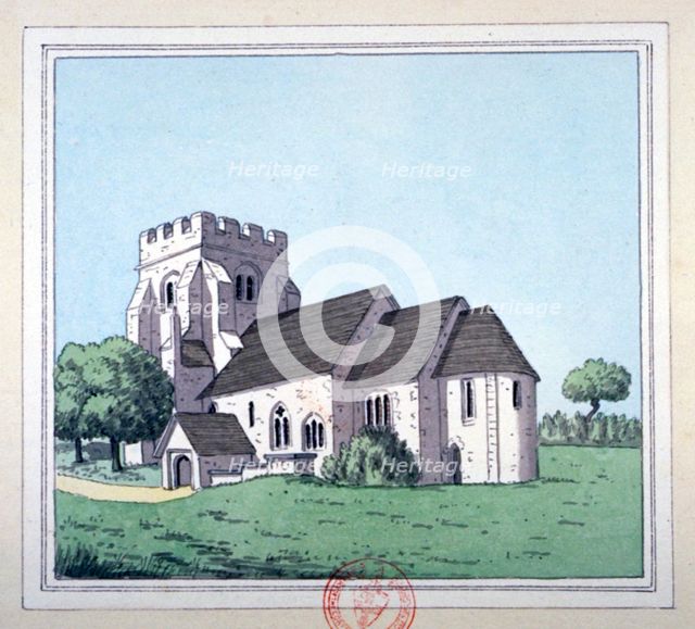 The Church of St Mary Magdalene, East Ham, Newham, London, c1800.                                    Artist: Anon