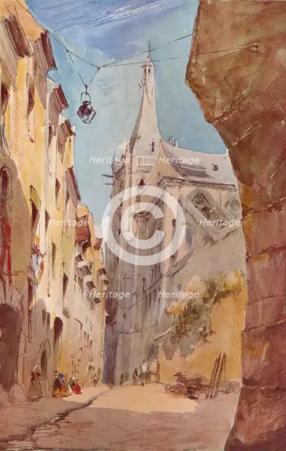 'The Church of St. Severin, Paris', 19th century. Artist: James Holland.