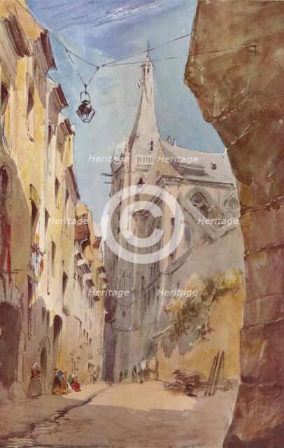 'The Church of St. Severin, Paris', 19th century. Artist: James Holland.